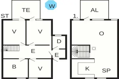 a block diagram of a house at 6 person holiday home in Åram-By Traum in Sandvik