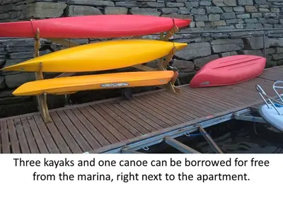 three kayaks and one canoe can be borrowed for free from the marina at Apartment in Herand, Hardanger in Herand