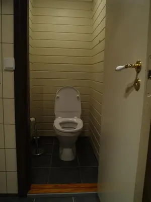 a bathroom with a white toilet in a room at 5 bedrooms, large apartment with nice view and nature in Herand