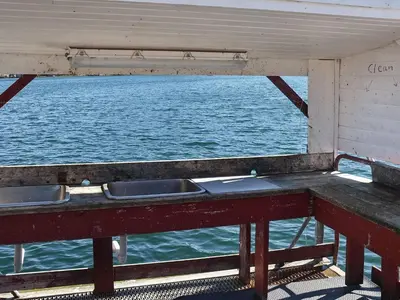 a view of the water from the back of a boat at 6 person holiday home in Oksvoll in Oksvoll
