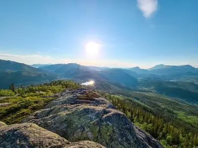 a view from the top of a mountain at Sjoaasen Hytte in Tuddal