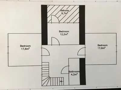 a drawing of a floor plan of a house at Balestrand Fjordapartments in Balestrand