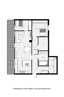 a floor plan of a house at Modern Apartment with panorama wiew in Blakset