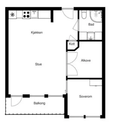 a floor plan of a house at Storehorn Apartments Hemsedal in Hemsedal