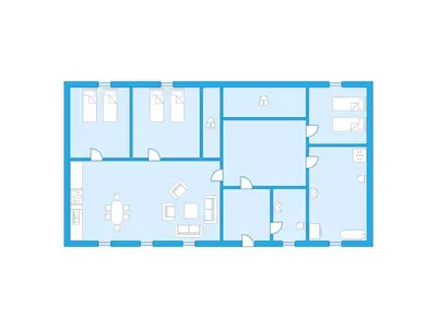 a vector drawing of a house plan at Apartment Galanten by Interhome in Lunde