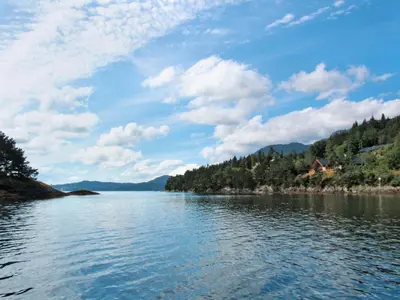 a view from a boat on a lake at Holiday Home Blåbærhytta by Interhome in Onarheim