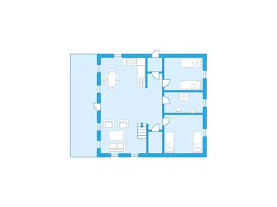 a floor plan of a house top view at Holiday Home Tyttebærhytta by Interhome in Onarheim