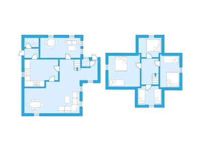 a floor plan of two floors of a house at Holiday Home Strøneneset by Interhome in Hagavik