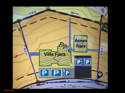 a drawing of a map of a football stadium at Villa Fjara sleeps 22 in 6 bedrooms in Ulven