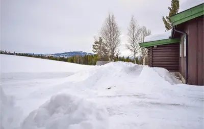 a pile of snow next to a house at Nice Home In Gol With Kitchen in Gol