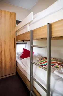 a bunk bed room with two bunk beds at Topcamp Hallingdal - Ål in Ål