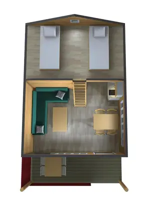 a rendering of a floor plan of a room at Trollveggen Camping in Åndalsnes