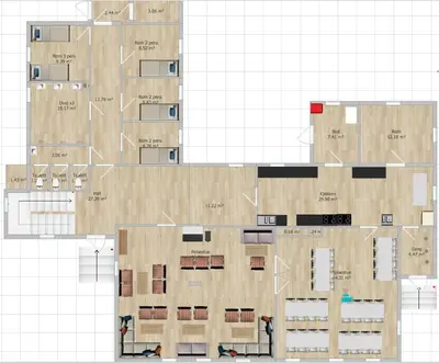 a floor plan of a building with buildings at Jønndalen Høyfjellseter in Uvdal