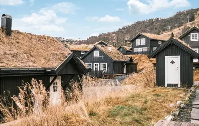 a row of black houses on a hill at Stunning Home In Rauland With Wifi in Rauland