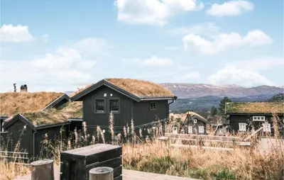 a barn with a grass roof on a hill at Stunning Home In Rauland With Wifi in Rauland