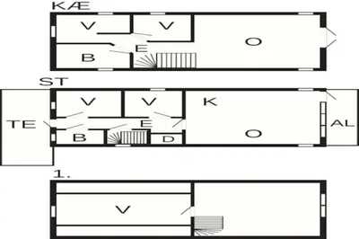 two diagrams of a house at 8 person holiday home in VATNE in Vatne