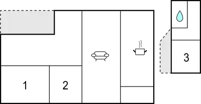 a diagram of a table with four different views at Høgesset in Feiring