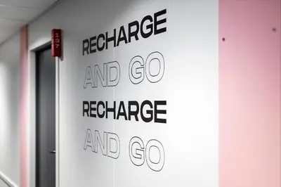 a wall with the words reference and go reference and go at Aiden by Best Western Trondheim Airport in Stjoerdal