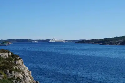 a view of a large body of water at Austefjordtunet 15 in Forland