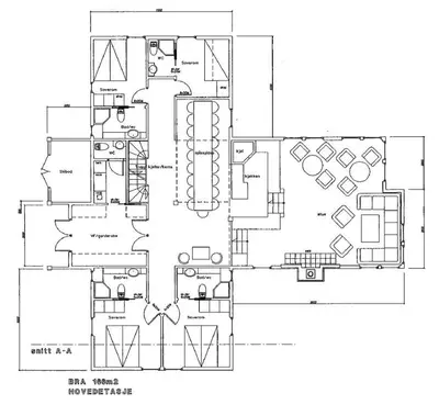 a floor plan of a house at Kirkebøen Hytter in Hemsedal