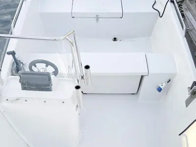 a view of the cockpit of a boat at 5 person holiday home in Svelgen-By Traum in Svelgen