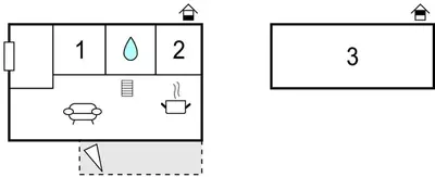 an image of a diagram of a bathroom with two toilets at 3 Bedroom Gorgeous Home In Bjoa in Utbjoa