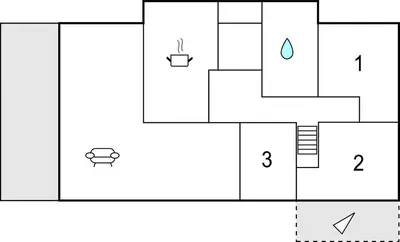 a block diagram of a house with a plotted at Holiday Home Etne Sørstranda in Erve