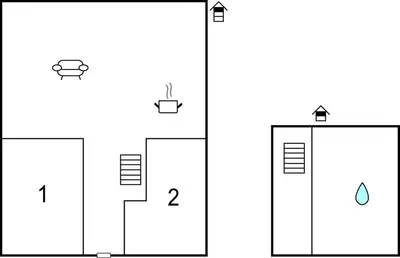 two diagrams showing the configuration of a building at Holiday Home Finnås Lyklingsjøvegen in Vinnes
