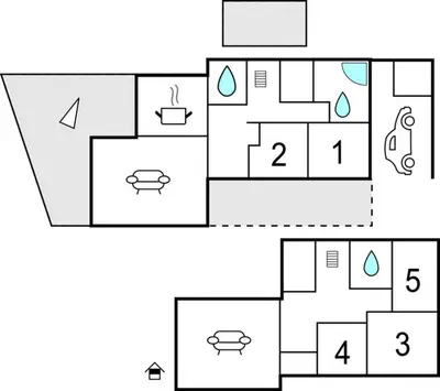 a block diagram of a house at Gorgeous Home In Hagavik in Hagavik
