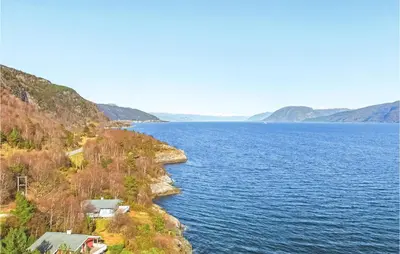 a view of a large body of water at Cozy Home In Lavik With House Sea View in Lavik