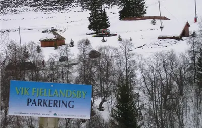a sign on a ski lift with people on it at Stunning Home In Vik I Sogn With Wifi in Espeset