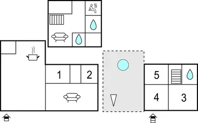 a block diagram of a house with different numbers at Nice Home In Vik I Sogn With Jacuzzi in Åse