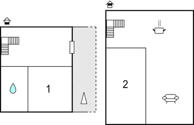 a schematic diagram of the experimental setup with two plots at Holiday Home Ringebu Måsåplassen Ii in Ringebu
