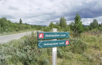 a street sign on the side of a road at Beautiful Home In Hemsedal With Kitchen in Hemsedal
