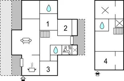 a block diagram of a house at Cozy Home In Norheimsund With Sauna in Norheimsund