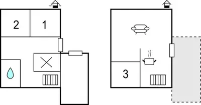 a schematic diagram of a laboratory with four different outputs at 3 Bedroom Beautiful Home In Eikefjord in Eikefjord