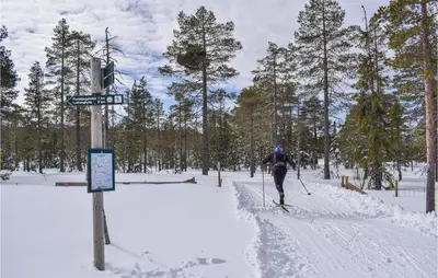 a person is cross country skiing in the snow at 3 Bedroom Amazing Home In Jaren in Jaren