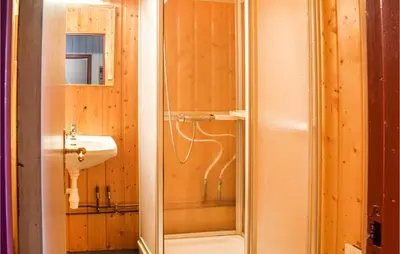 a bathroom with a shower and a sink at 10 Bedroom Lovely Home In Østre Gausdal in Vestre Gausdal