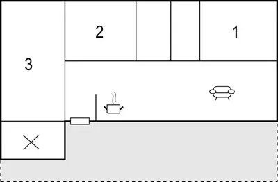 a block diagram of a kitchen with two counters at Amazing Home In Øyer With Kitchen in Øyer