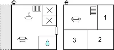 a block diagram of a bathroom with four toilets at Amazing Home In Mesnali With Wifi in Mesnali