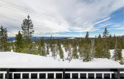 a view of a snow covered hill with trees at 4 Bedroom Gorgeous Home In Sjusjøen in Sjusjøen