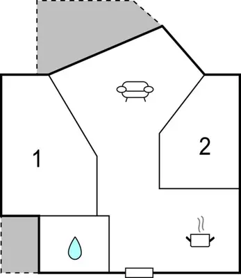 an illustration of a diagram of a house with two outputs at Cozy Apartment In Hemsedal With Sauna in Hemsedal
