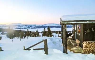 a cabin in the snow with the view at 2 Bedroom Beautiful Home In Gol in Gol