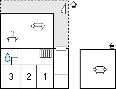 a diagram of a diagram of a house at Nice Home In Beitstad With Kitchen in Sunnan