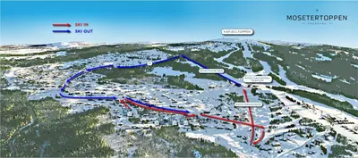 a map of a ski resort in the mountains at Mosetertoppen Panorama anneks 1B in Hafjell
