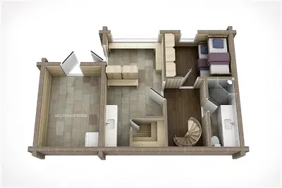 a rendering of a floor plan at Hafjell tømmerhytte 4B in Hafjell