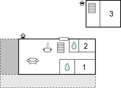 a floor plan of a bathroom with two toilets at 4 Bedroom Nice Home In Stangvik in Stangvik