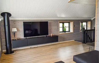 a living room with a large flat screen tv at Stunning Home In Rauland With Sauna in Rauland