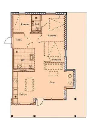 a floor plan of a house at Riddertunet apartment 101 in Beitostøl