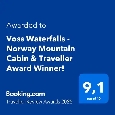 a blue sign that reads unavailable tooss waterfalls norwegian mountain caladin at Voss Waterfalls - Norway Mountain Cabin & Traveller Award Winner! in Vossevangen